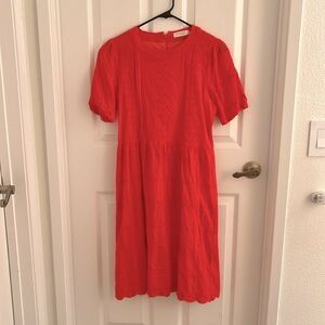 Roolee Mom nursing dress in orangey-red, size small